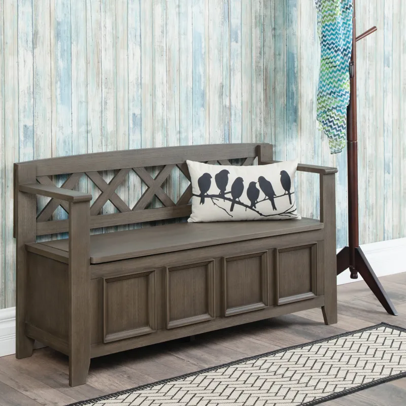 Amherst - Entryway Storage Bench - Farmhouse Grey