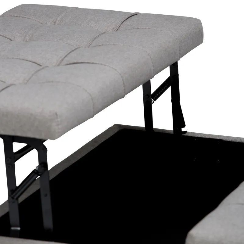 Harrison - Coffee Table Storage Ottoman - Dove Grey