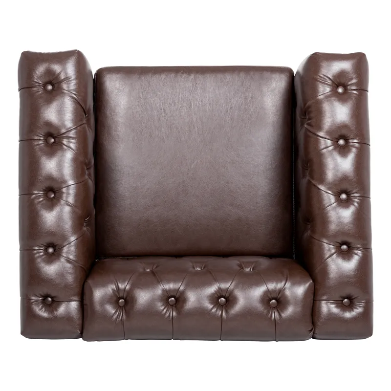 1 Seater Sofa For Living Room - Brown PU