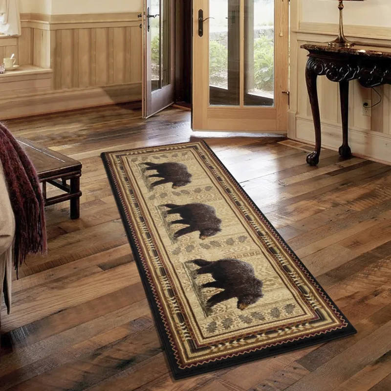 Nature\'s Nest - GC_CBL3010 Black 2\' x 3\' Lodge Area Rug
