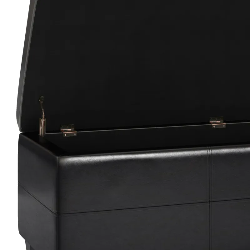 Afton - Storage Ottoman Bench - Midnight Black