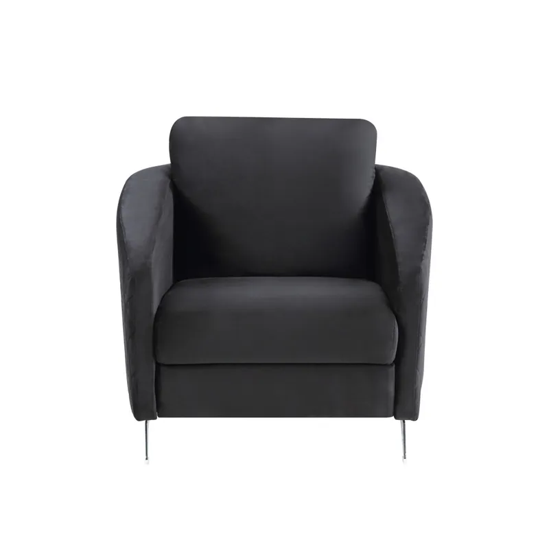 Sofia - Velvet Modern Chic Accent Armchair - Black