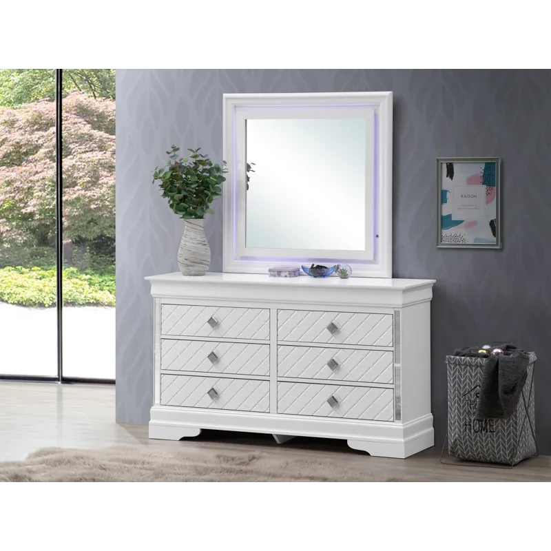 Verona - Stylish Dresser - Silver Champagne
