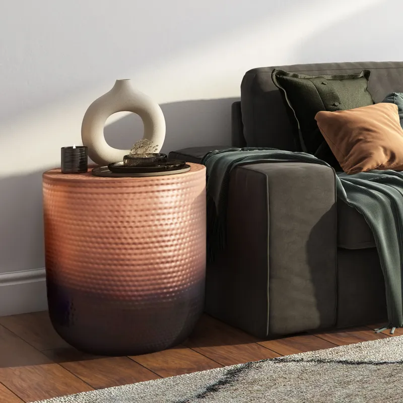 Nova - Metal Side Table - Copper Ombre