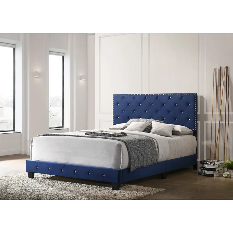 Suffolk - G1405-QB-UP Queen Bed - Navy Blue