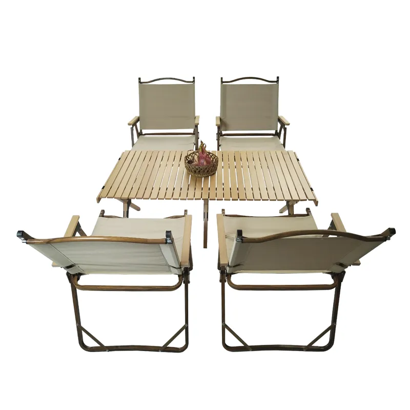 5 Pieces Dining Set, Multi-Function Foldable And Portable, 1 Dining Table & 4 Folding Chairs, Indoor