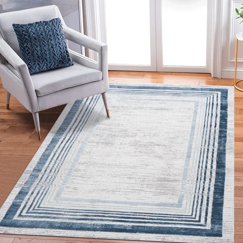 6\' x 9\' Bordered Non-Shedding Living Room Bedroom Dining Home Office Stylish And Stain Resistant A