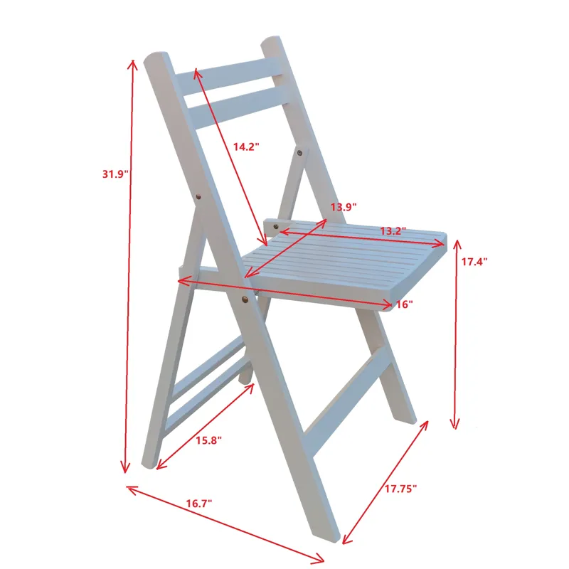 Folding Special Event Chairs, Foldable Style (Set of 4) - White