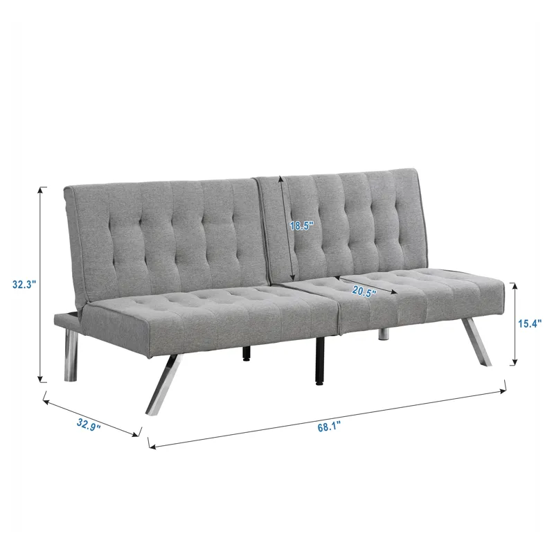 Futon Sofa Bed - Gray