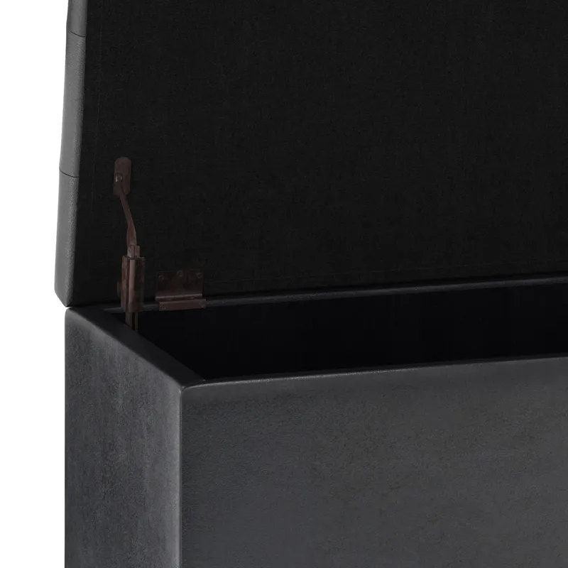 Cosmopolitan - Storage Ottoman - Distressed Black