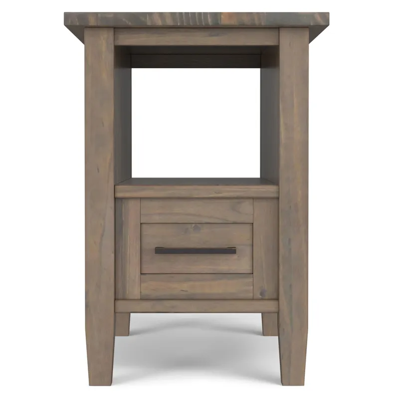 Ela - Narrow End Table - Smoky Brown