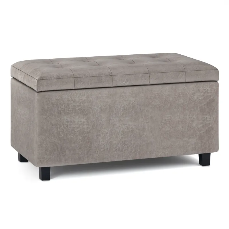 Cosmopolitan - Storage Ottoman - Distressed Grey Taupe