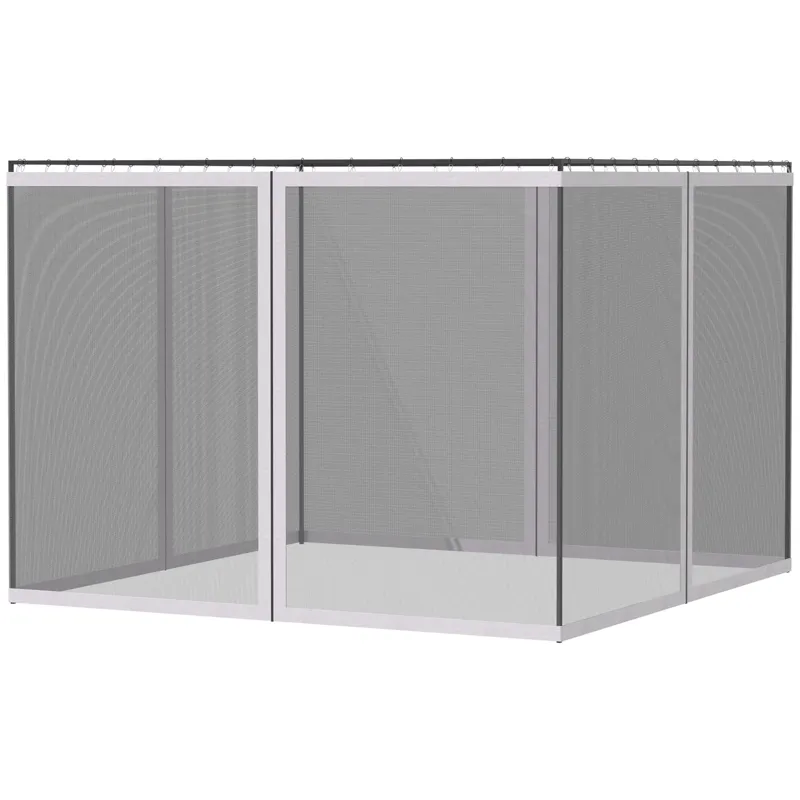Outsunny - 10\' x 13\' Replacement Mesh Sidewall Netting For Patio Gazebos And Canopy Tents With Zip