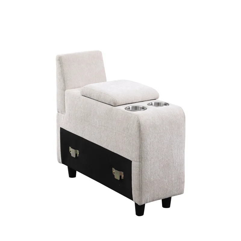 Rene - Sectional Sofa With Ottoman - Beige