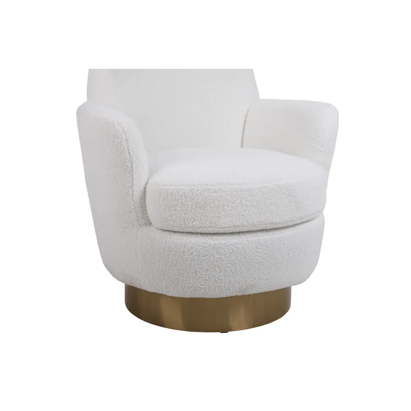 Teddy Swivel Barrel Chair, Swivel Accent Chairs Armchair For Living Room, Reading Chairs For Bedroom