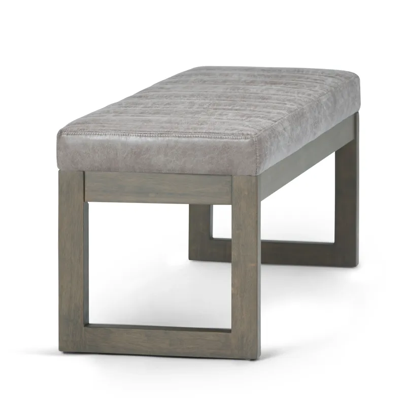 Casey - Ottoman Bench - Distressed Grey Taupe