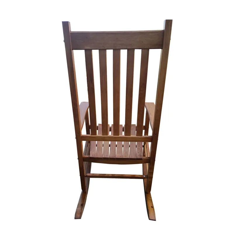 Balcony Porch Adult Rocking Wood Chair - Brown