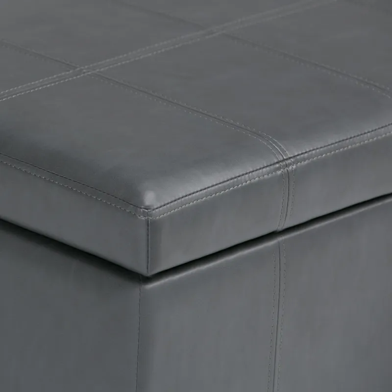 Amelia - Storage Ottoman Bench - Stone Grey