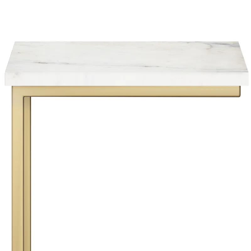 Skyler - C Side Table with Marble Top - Marble Top / Gold