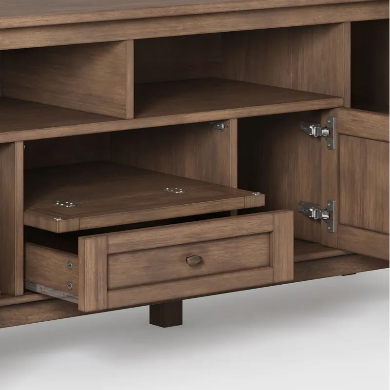 Warm Shaker - 72\" TV Media Stand - Rustic Natural Aged Brown