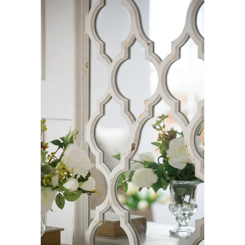 Distressed Floor Mirror, Full Body Mirror For Bathroom Bedroom Living Room - White