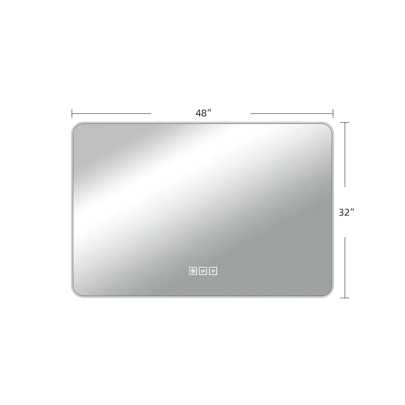 48\" Bathroom Mirror With LED Lights Front And Backlit, Anti-Fog Lighted Vanity Mirrors For Wall Mou