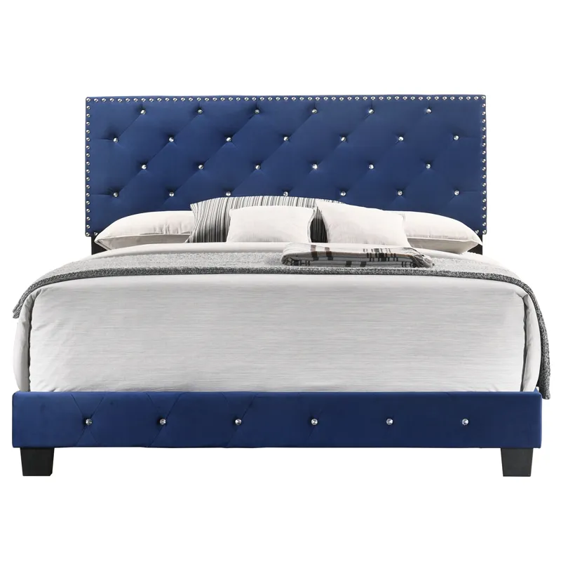 Suffolk - G1405-QB-UP Queen Bed - Navy Blue