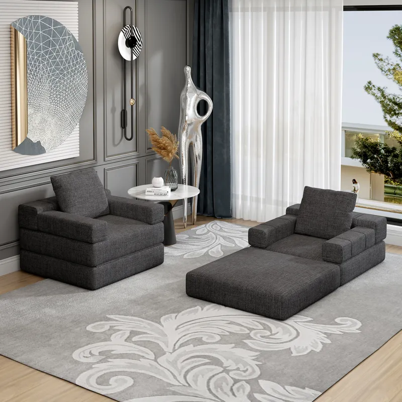 Single Sofa Chair That Converts To A Single Sofa Bed For Living Room, Guest Room, Playroom - Dark Gr