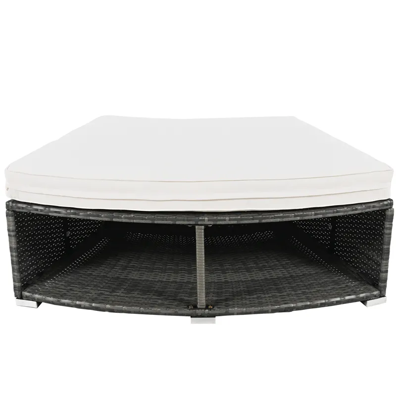 Outdoor Patio Furniture Luxury Circular Sofa Set Rattan Wicker Sectional Sofa Lounge Set With Temper