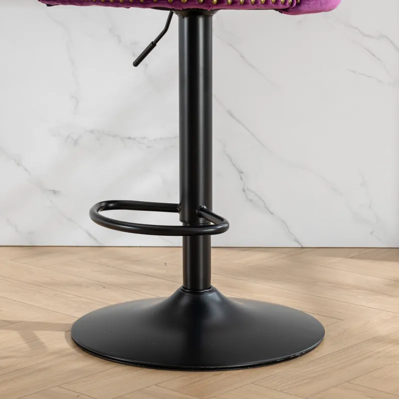 Swivel Velvet Barstools Adjusatble Seat Height , Modern Upholstered Bar Stools With Backs Comfortabl