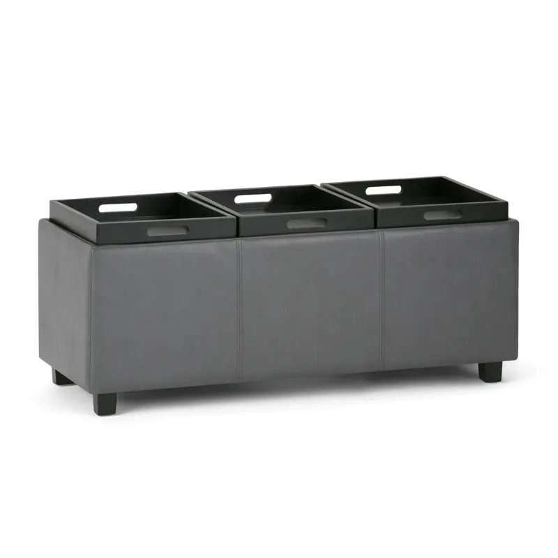 Avalon - Storage Ottoman - Stone Grey