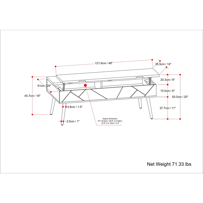 Jager - Large Lift Top Coffee Table - Natural