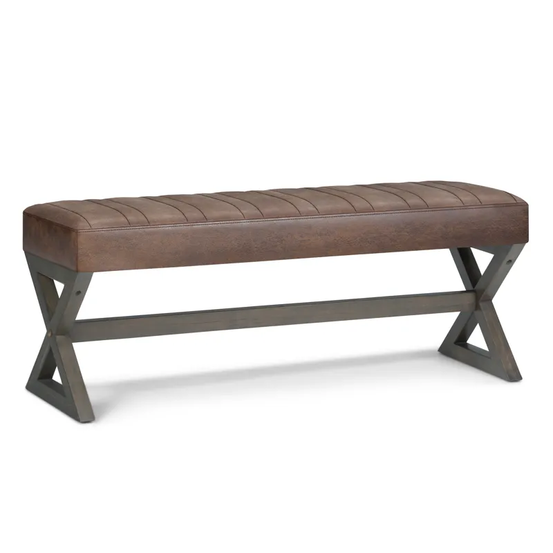 Salinger - Large Ottoman Bench - Distressed Chestnut Brown