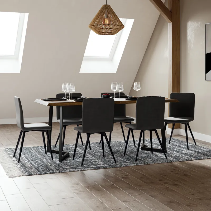 Watkins - Dining Table with Inverted Metal Base - Light Brown