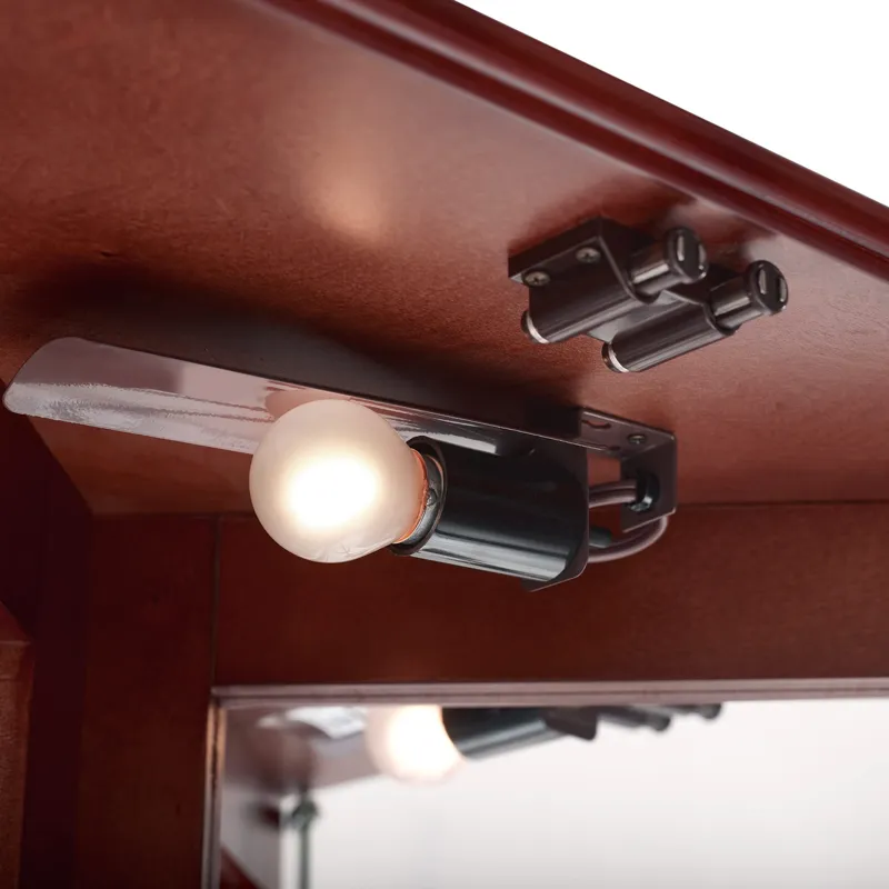 Corner Curio Dispaly Cabinet With Lights, Adjustable Tempered Glass Shelves, Mirrored Back (E26 Ligh