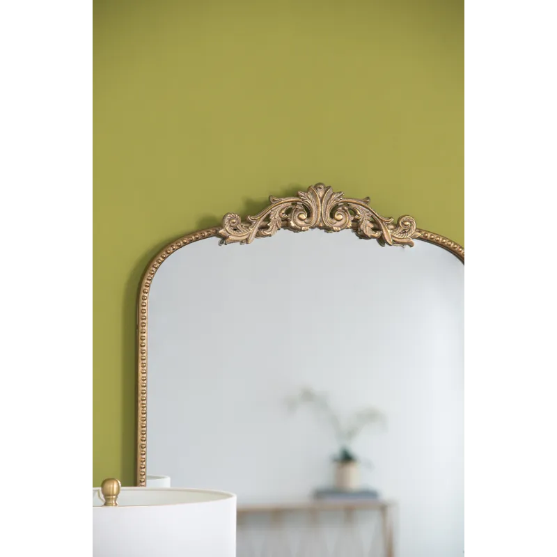 Arch Mirror, Baroque Inspired Wall Decor For Bathroom, Bedroom, Living Room - Gold