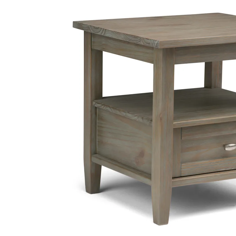 Warm Shaker - End Table - Distressed Grey