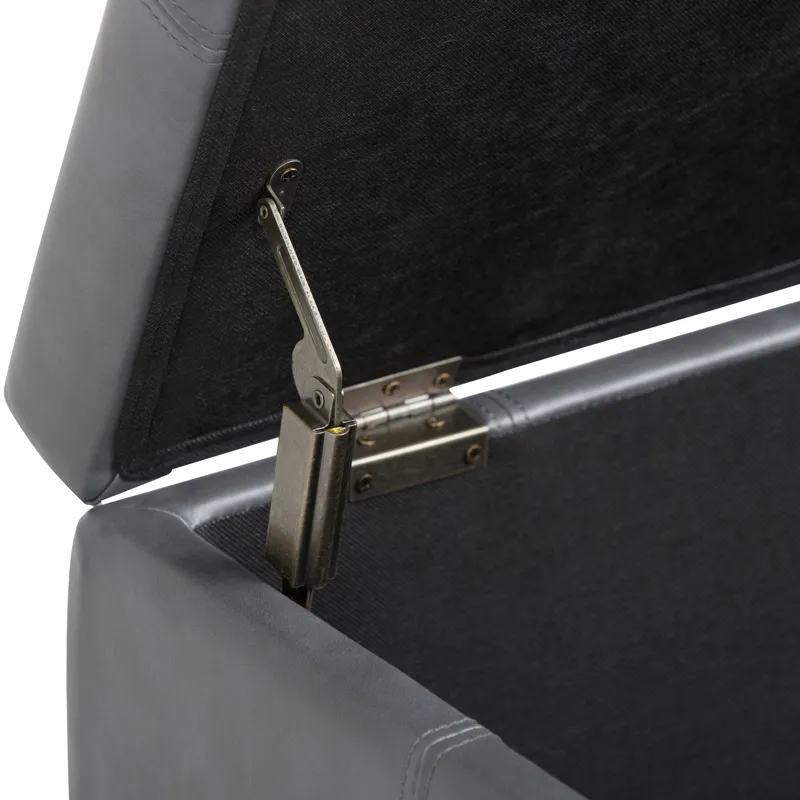 Dover - Storage Ottoman Bench - Stone Grey