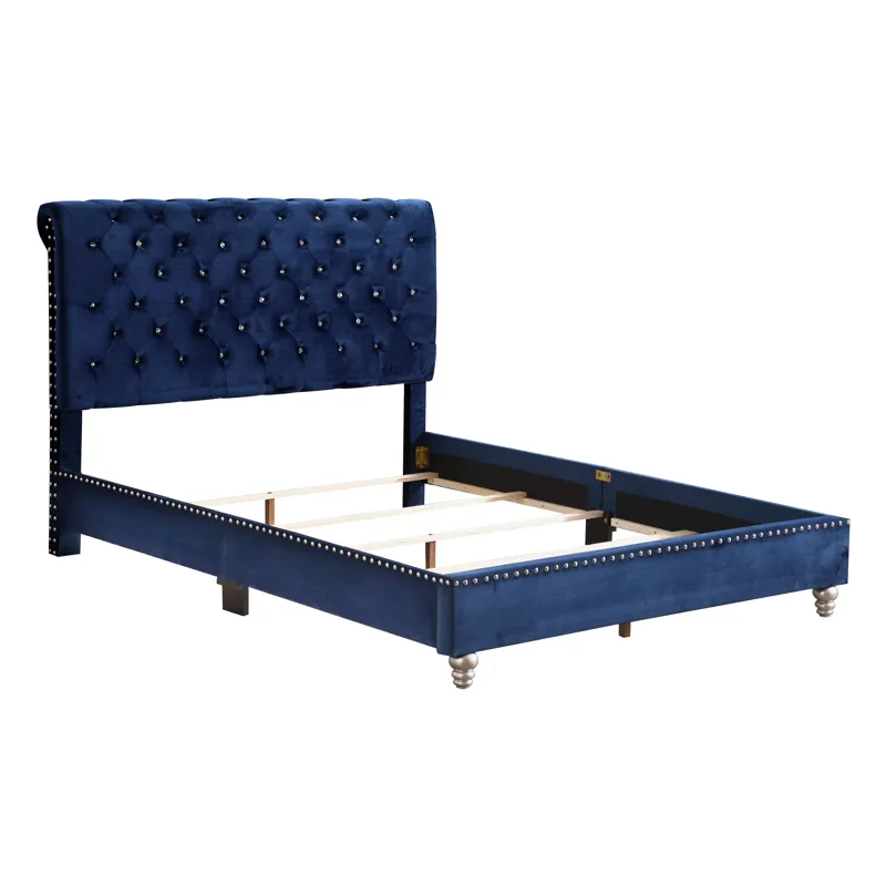 Maxx - G1943-FB-UP Tufted Upholstered Bed - Navy Blue