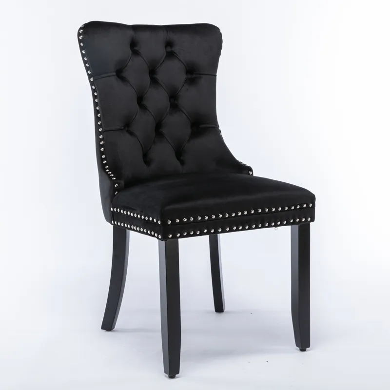 Nikki - Modern, High-End Tufted Solid Wood Contemporary Velvet Upholstered Dining Chair With Wood Le