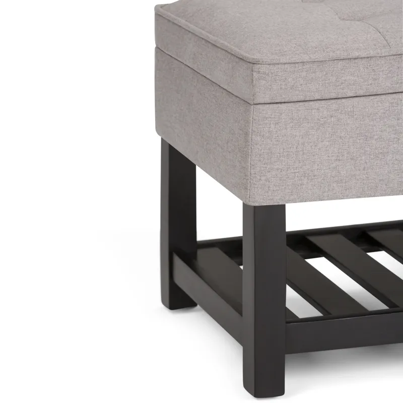 Cosmopolitan - Storage Ottoman Bench with Open Bottom - Cloud Grey