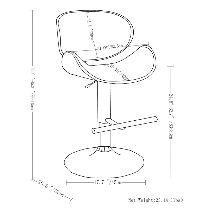 Marana - Bentwood Adjustable Swivel Bar Stool - Denim Blue