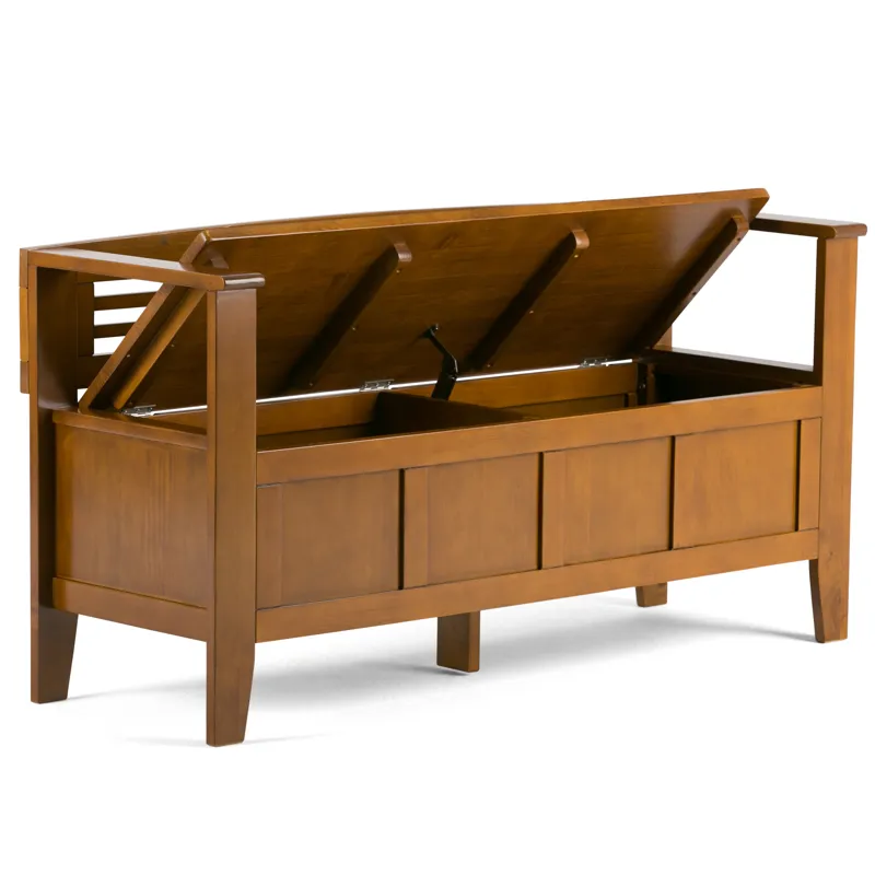 Adams - Entryway Storage Bench - Light Avalon Brown