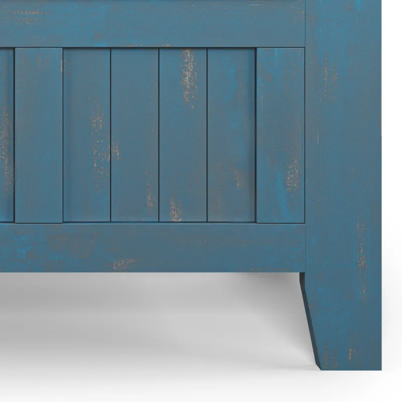 Acadian - Entryway Storage Bench - Distressed Coastal Blue