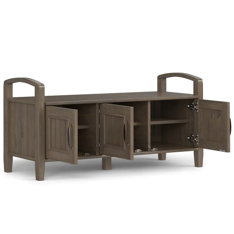 Lev - Entryway Storage Bench - Smoky Brown