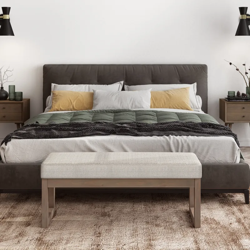 Milltown - Large Ottoman Bench - Platinum