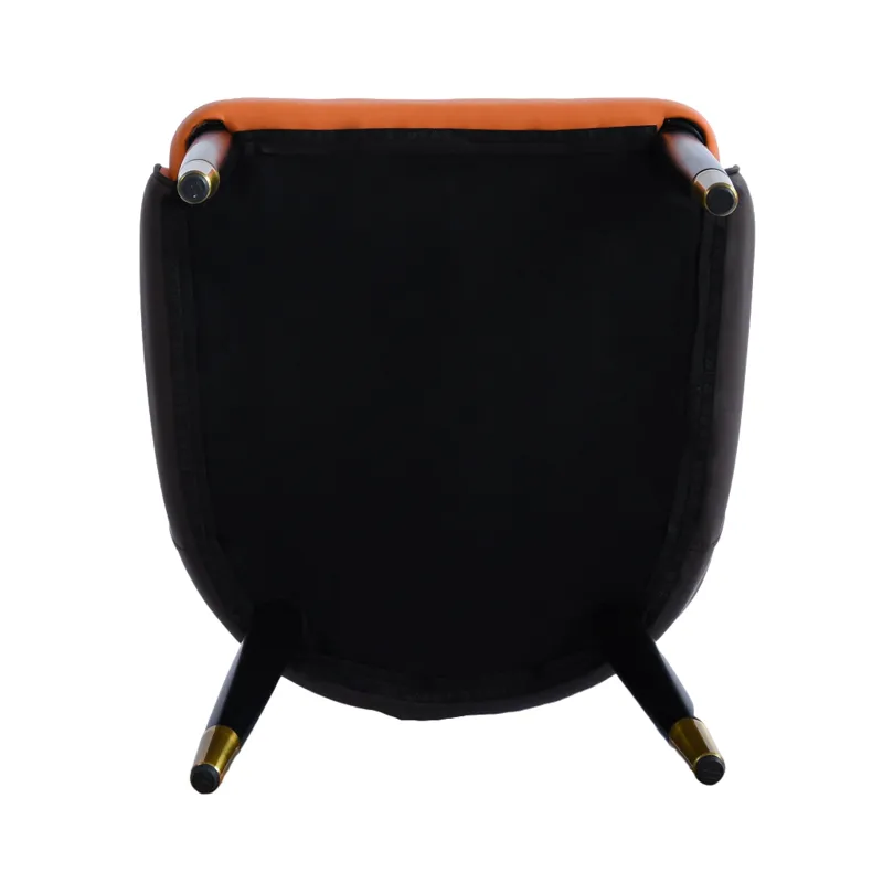 Modern PU Sponge-Filled Dining Chair, Solid Wood Metal Legs, Suitable For Restaurants, Living Rooms 