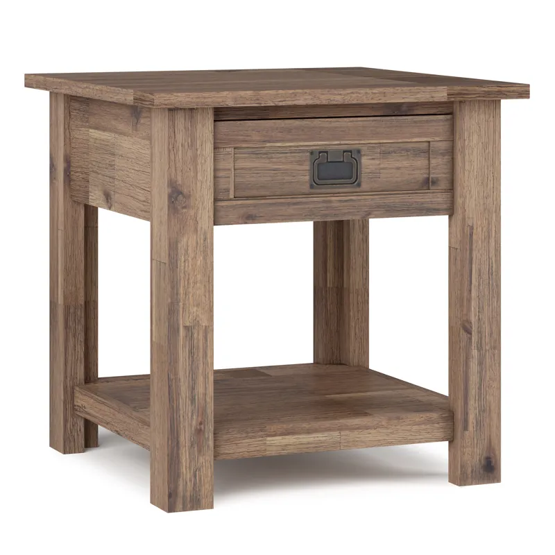 Monroe - End Table - Rustic Natural Aged Brown