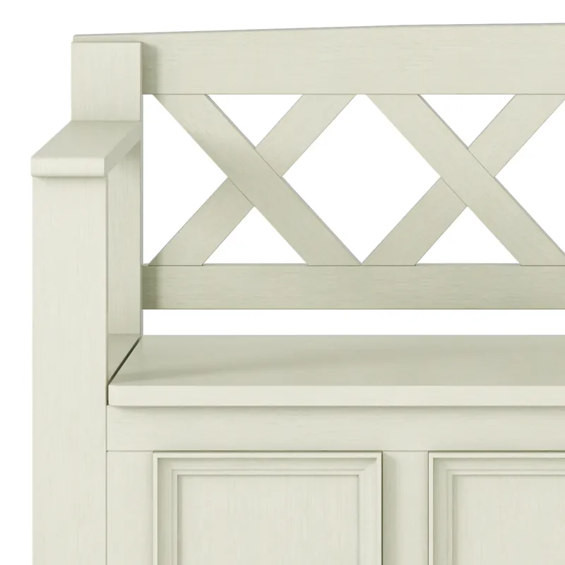 Amherst - Entryway Storage Bench - Antique White