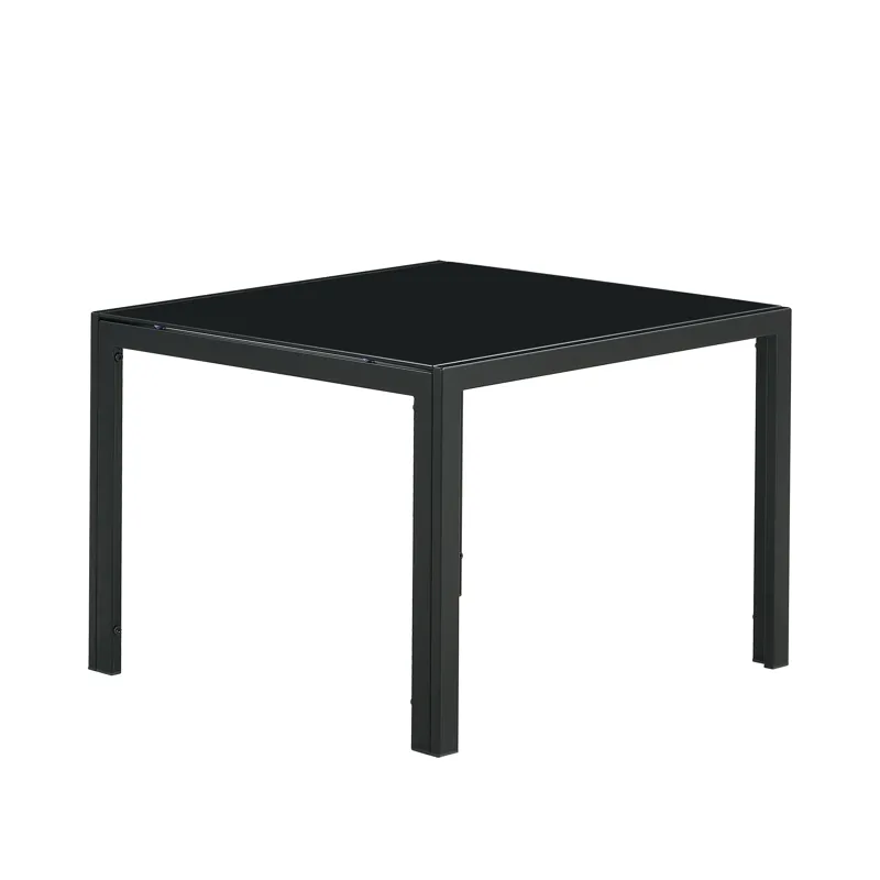 Coffee Table (Set of 2), Square Modern Table With Tempered Glass Finish For Living Room - Black